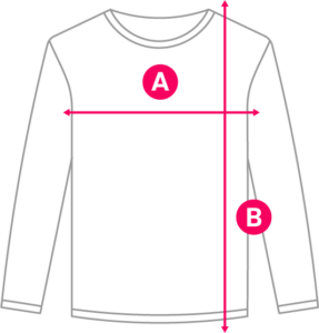 long-sleeved t-shirt measurement guide